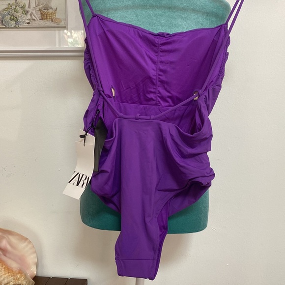 Zara limited edition ruched swimsuit you can’t miss💜💫Removable Padding 💫… - Picture 5 of 7
